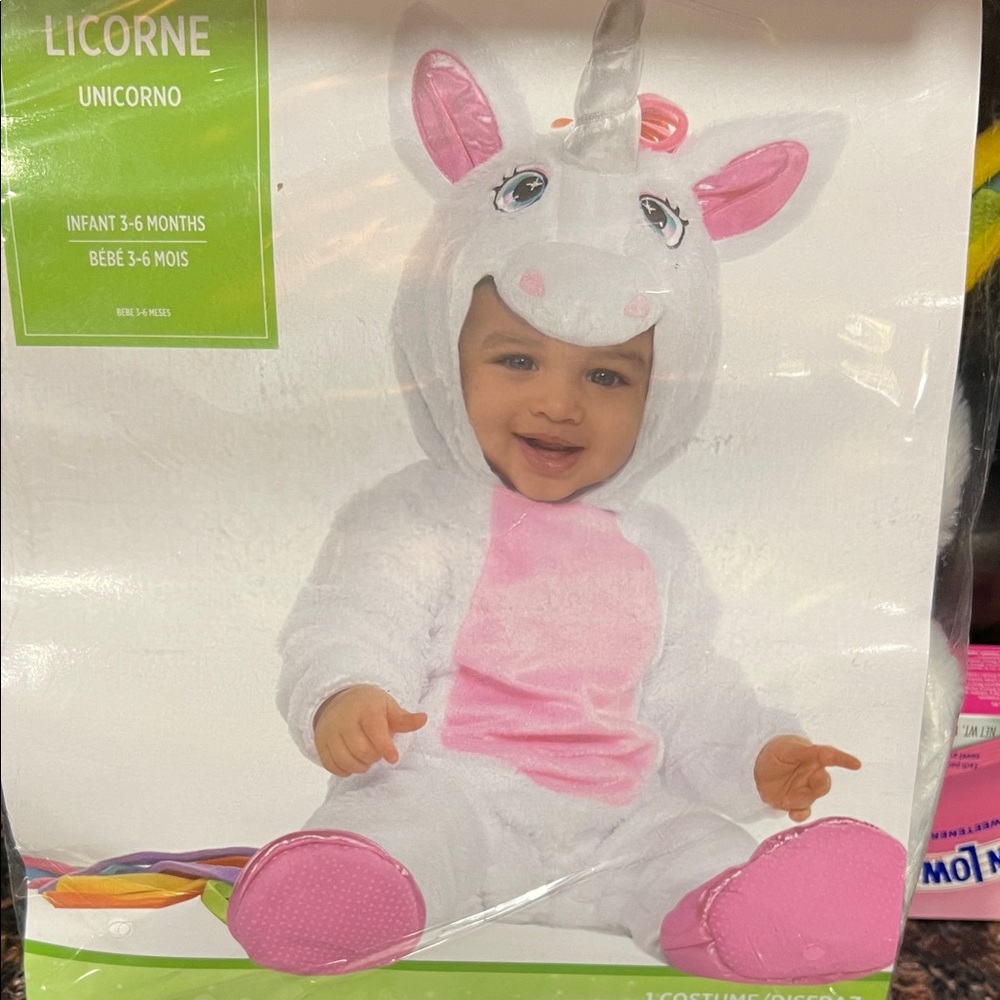 White and Pink Unicorn Costume for Infants